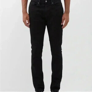 Frame L’Homme Black Low Rise Skinny Jeans In Noir